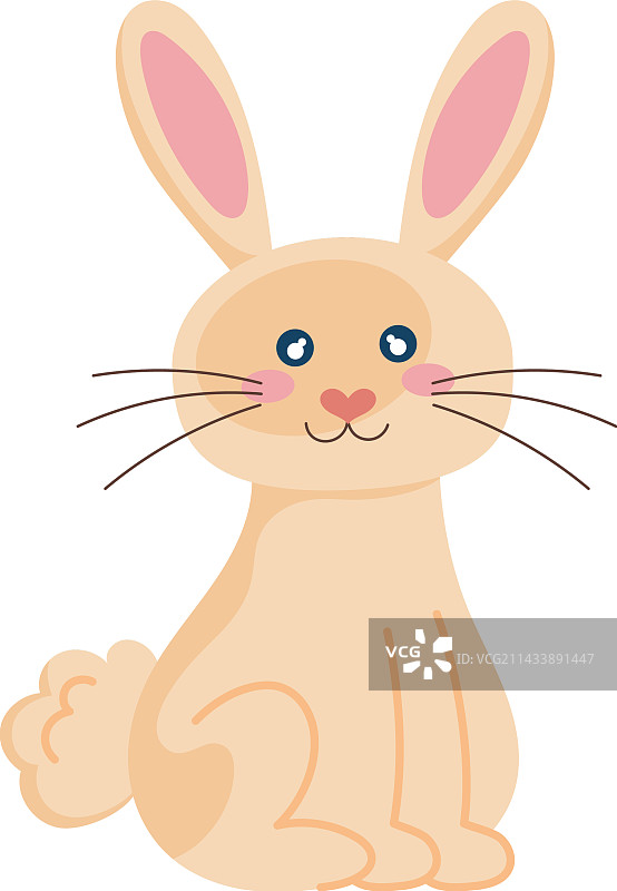 可爱的卡通兔子坐着图片素材