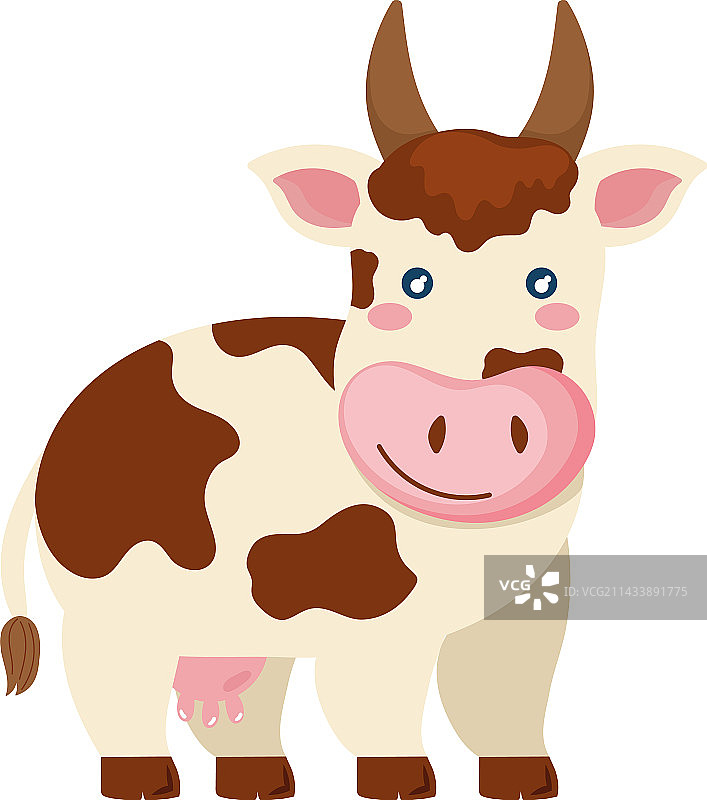 站立的可爱奶牛图片素材