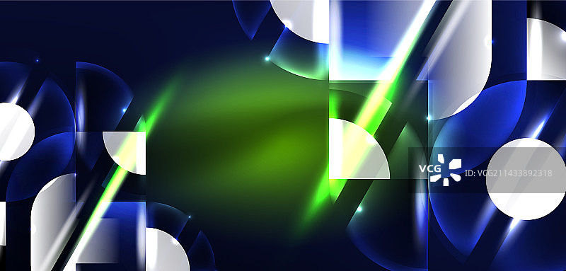 霓虹灯圆形线条和三角形元素嗨图片素材