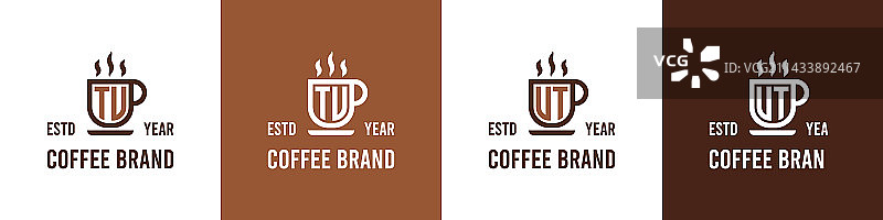 TU和UT咖啡标志，适合任何用途图片素材