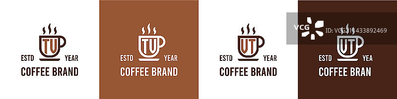 字母TV和VT咖啡标志设计图片素材