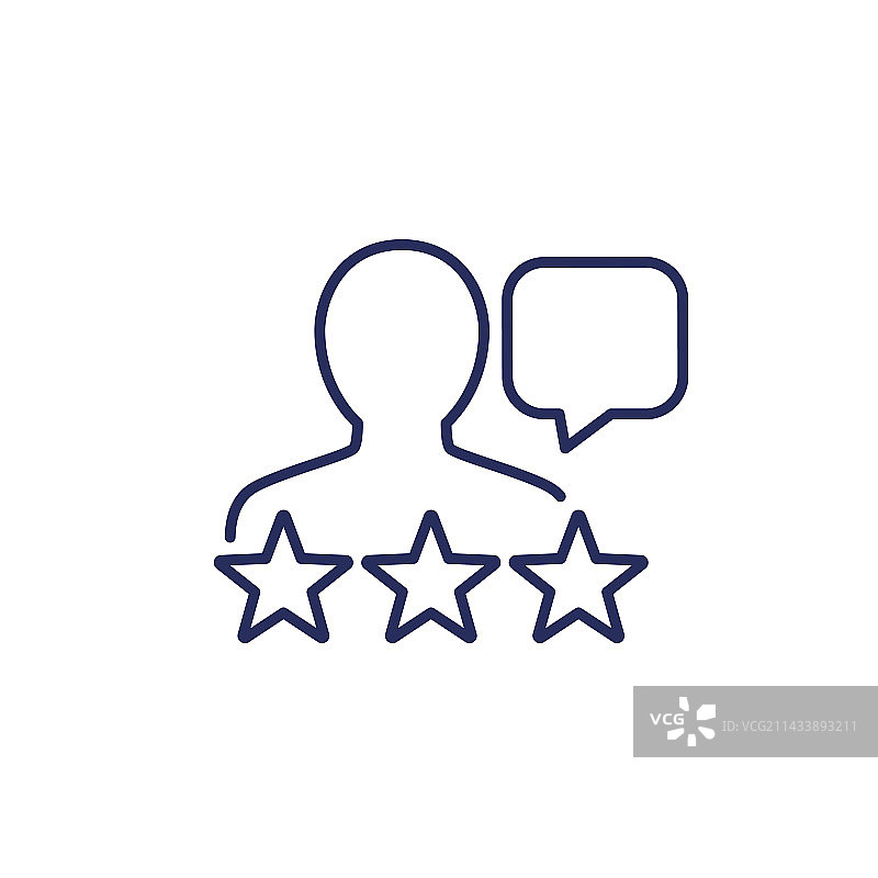 客户评论和反馈线性图标图片素材