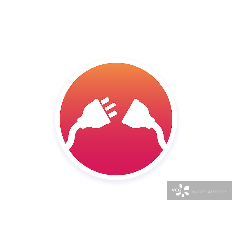 从插座图标上断开的电源插头图片素材