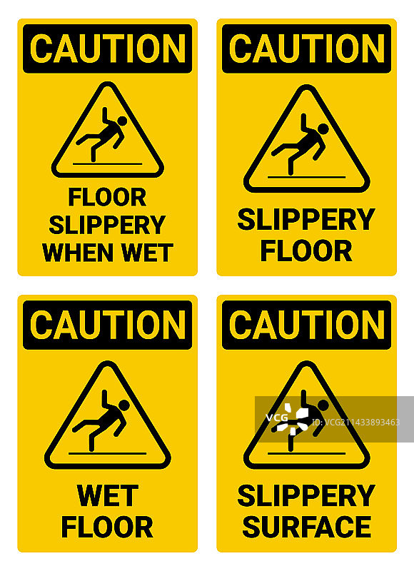 湿滑地面警示标志合集图片素材