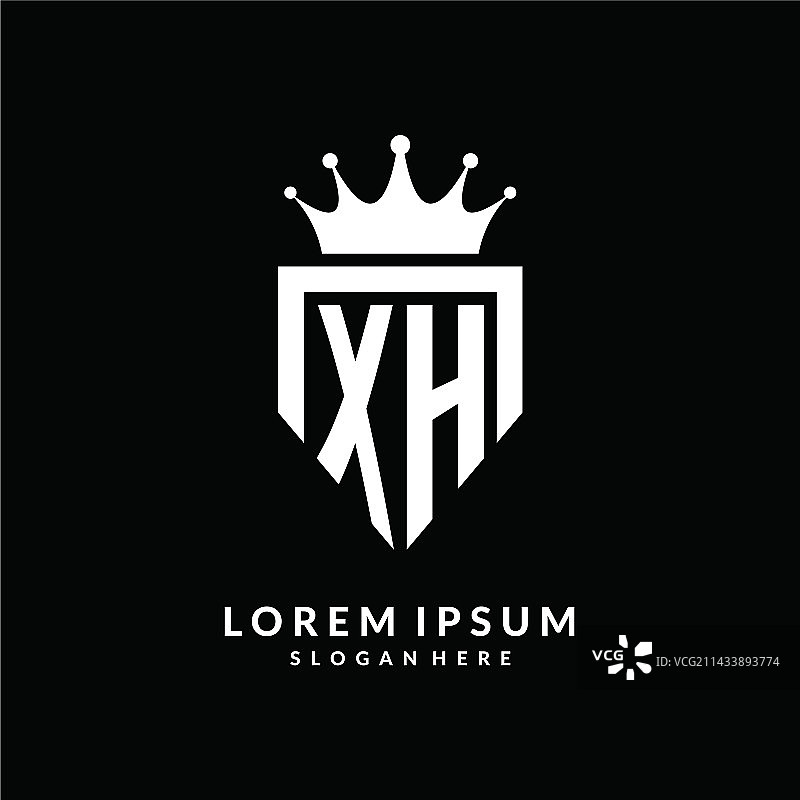 字母XH标志（皇冠单字母组合风格）图片素材