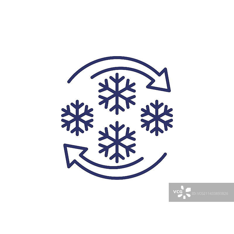 在白色上重新冻结线图标图片素材