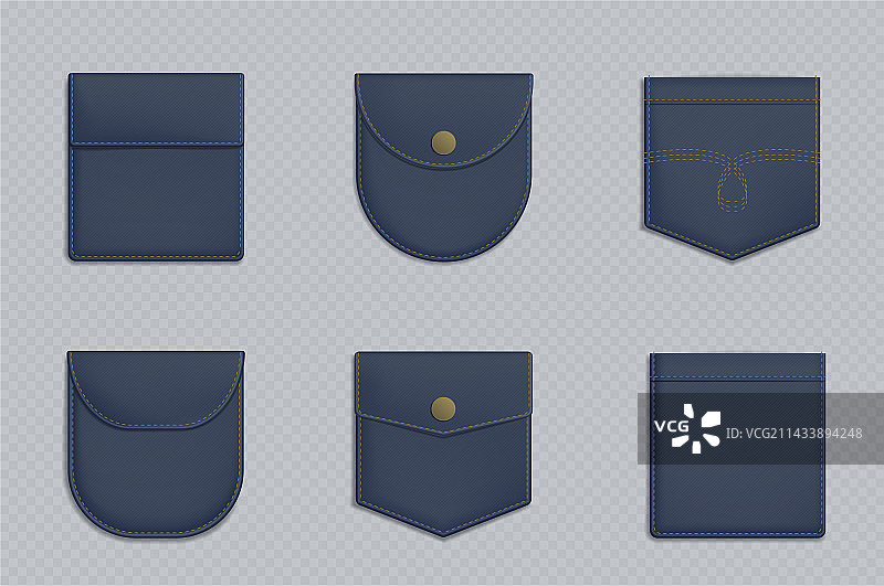 逼真牛仔裤后袋布贴图片素材