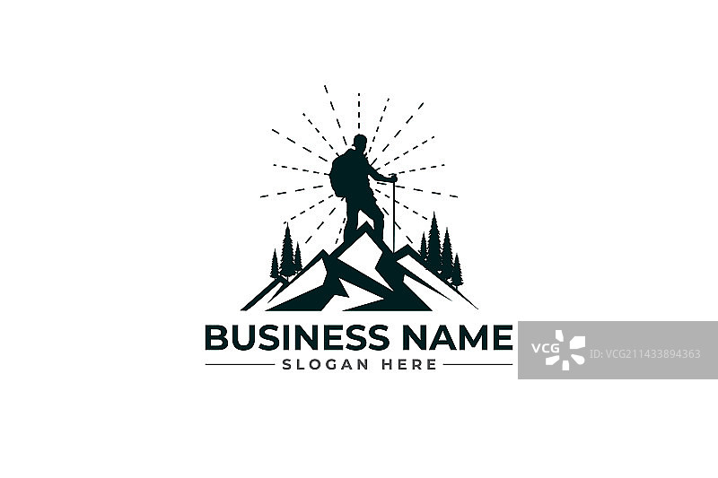 徒步探险登山户外荒野Logo图片素材