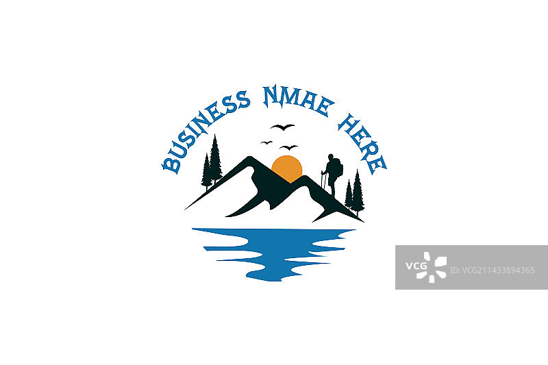 徒步探险登山户外荒野Logo图片素材