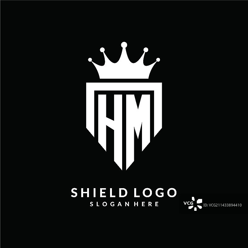 字母HM皇冠单标Logo图片素材