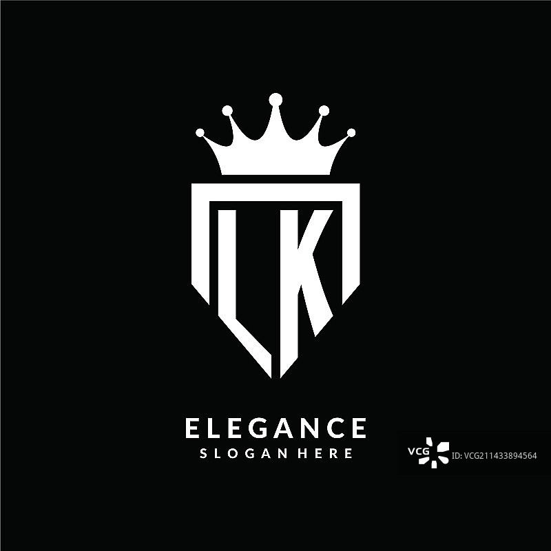 LK字母皇冠风格Logo标志图片素材