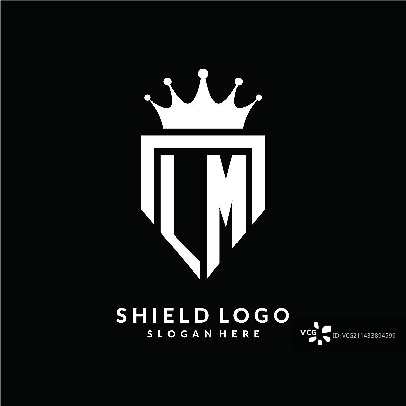字母LM皇冠单色Logo图片素材
