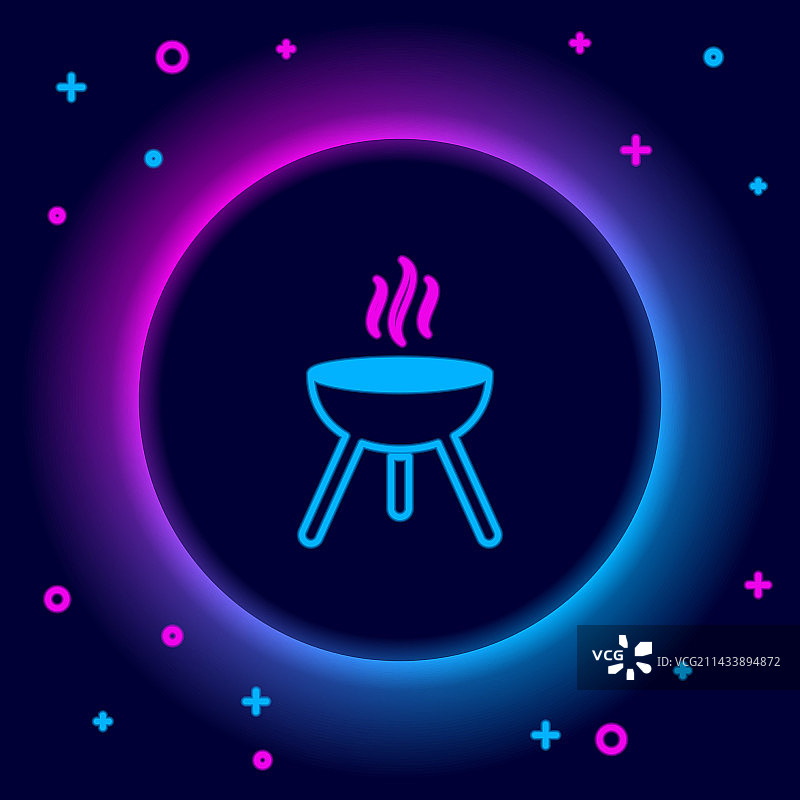 霓虹烧烤架图标图片素材