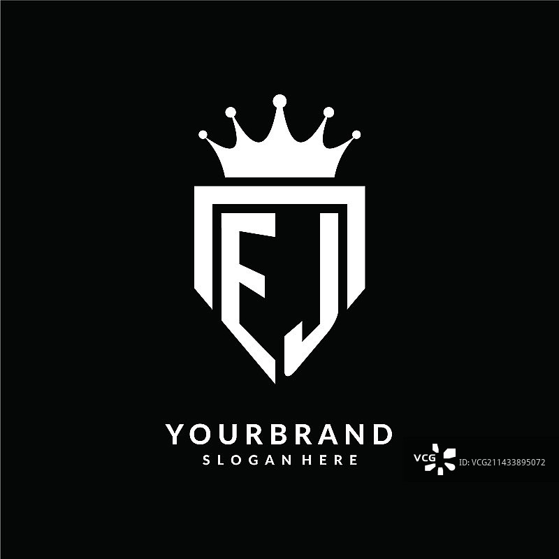 EJ字母皇冠单字母组合标志图片素材