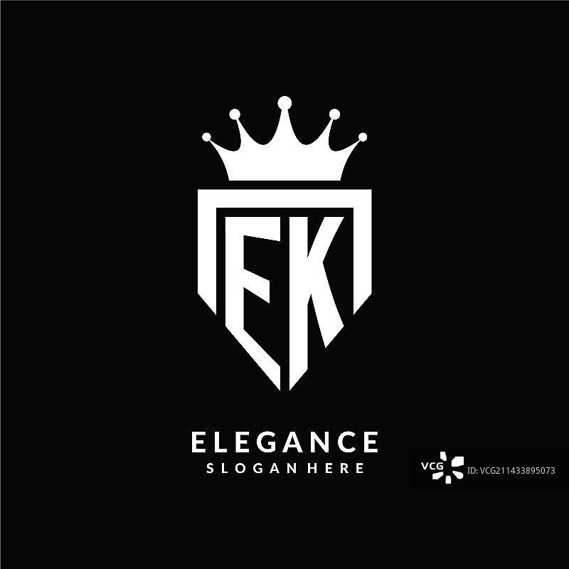 EK字母皇冠logo图片素材