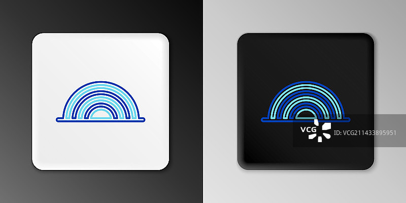 灰色背景上的彩虹图标线条图片素材