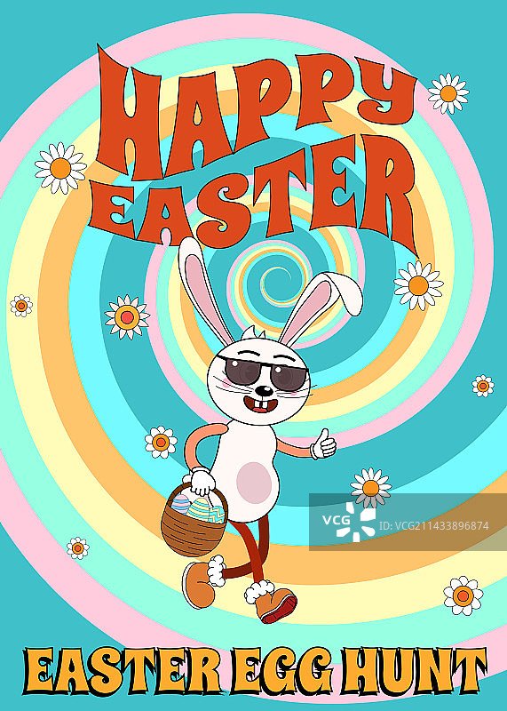 复古复活节快乐海报时尚复活节图片素材