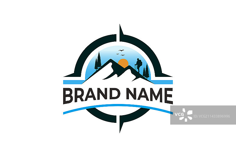 徒步探险登山户外荒野Logo图片素材