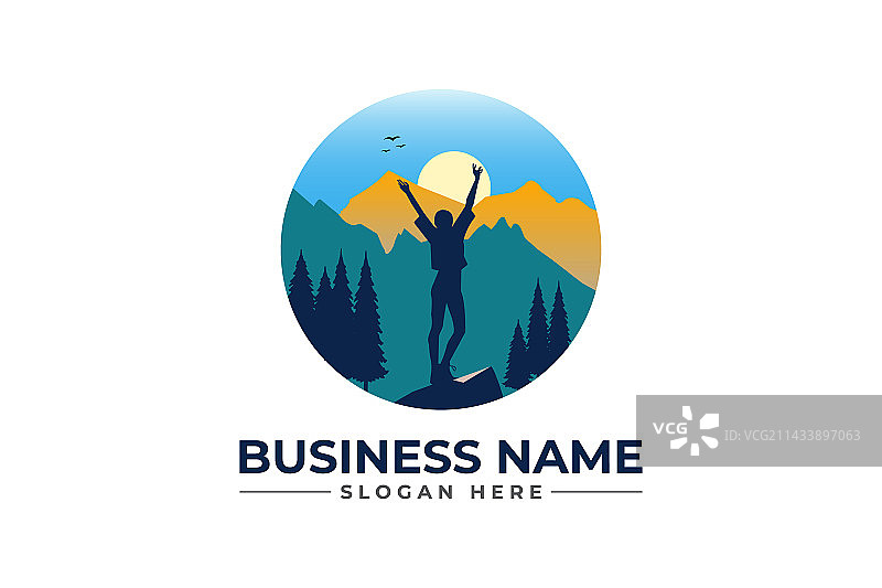 徒步探险登山户外荒野Logo图片素材