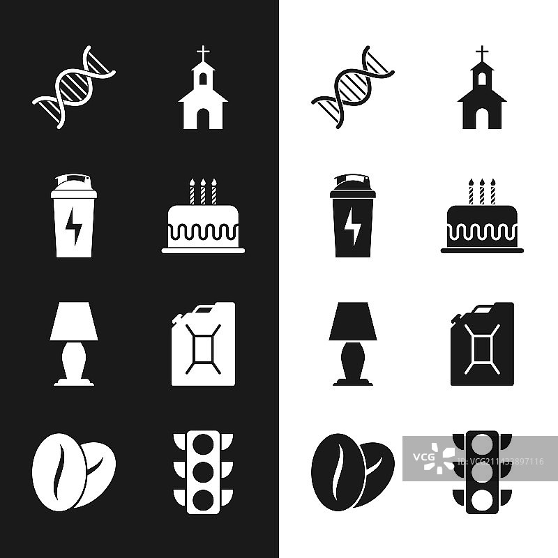 带燃烧蜡烛的蛋糕健身摇摇杯DNA图片素材