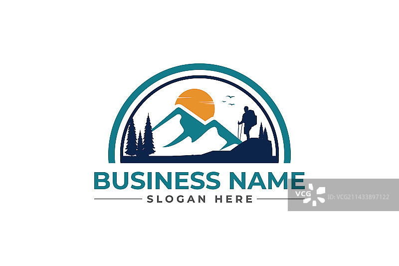 徒步探险登山户外荒野Logo图片素材