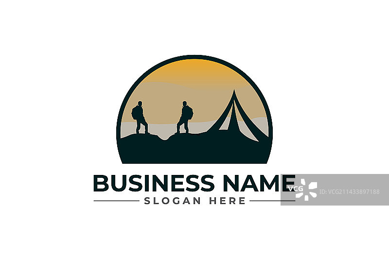 徒步探险登山户外荒野Logo图片素材