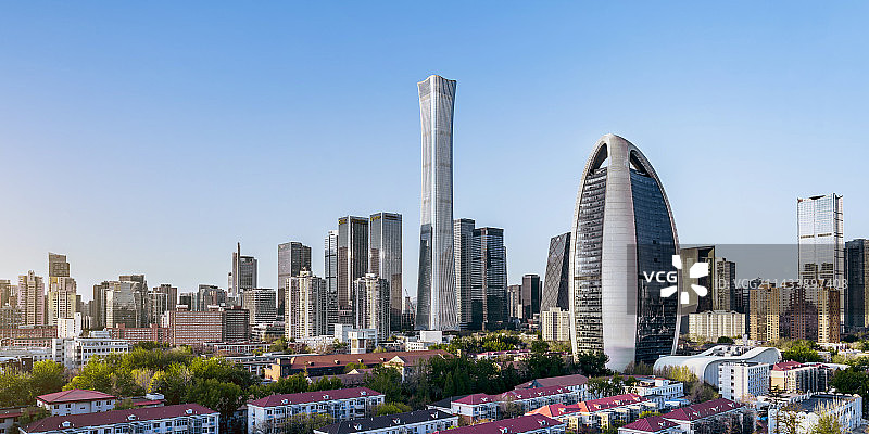 中国北京国贸CBD北京中信大厦城市高视角风光图片素材