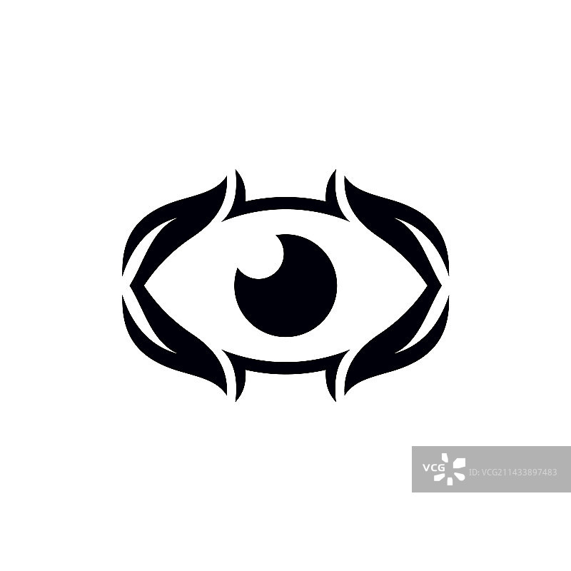 人眼树叶自然现代简约标志图片素材