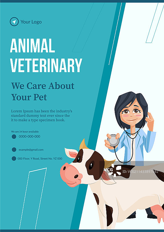 动物兽医宣传单设计图片素材