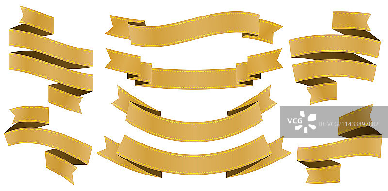 金色丝带卷轴banner图片素材