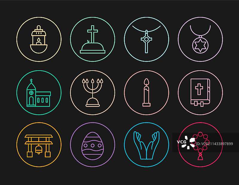 念珠宗教圣经书籍线条图片素材