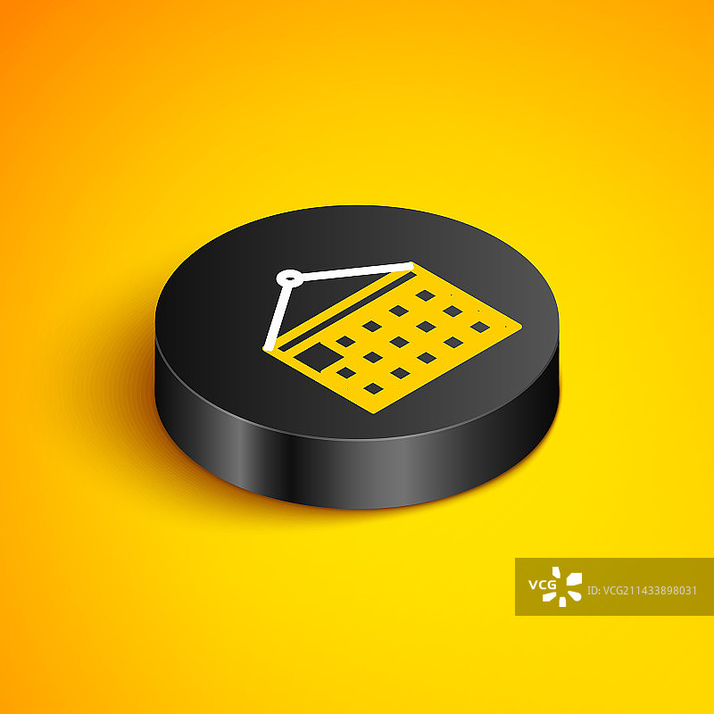 2.5D线条日历图标，黄色背景图片素材