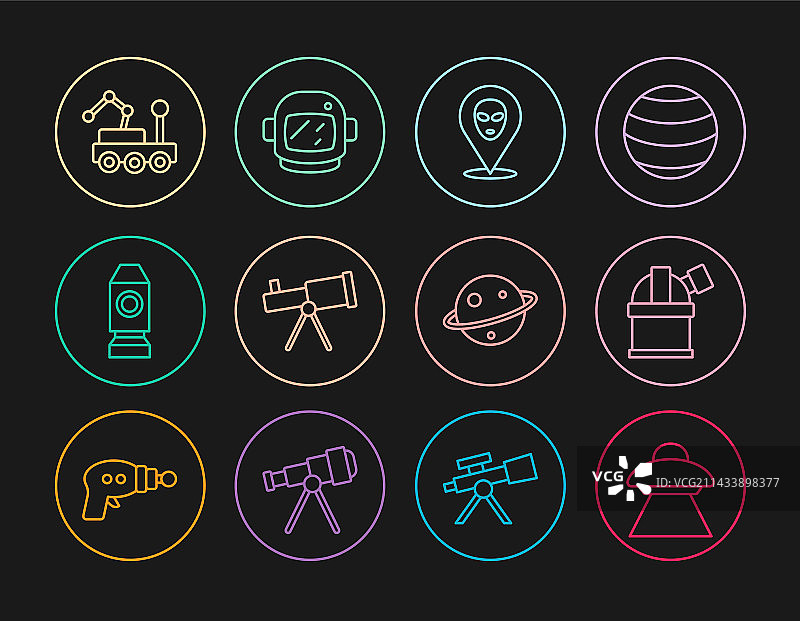 飞碟宇宙飞船天文线条图片素材