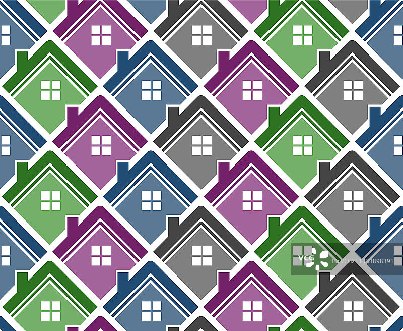 无缝背景与彩色屋顶图片素材