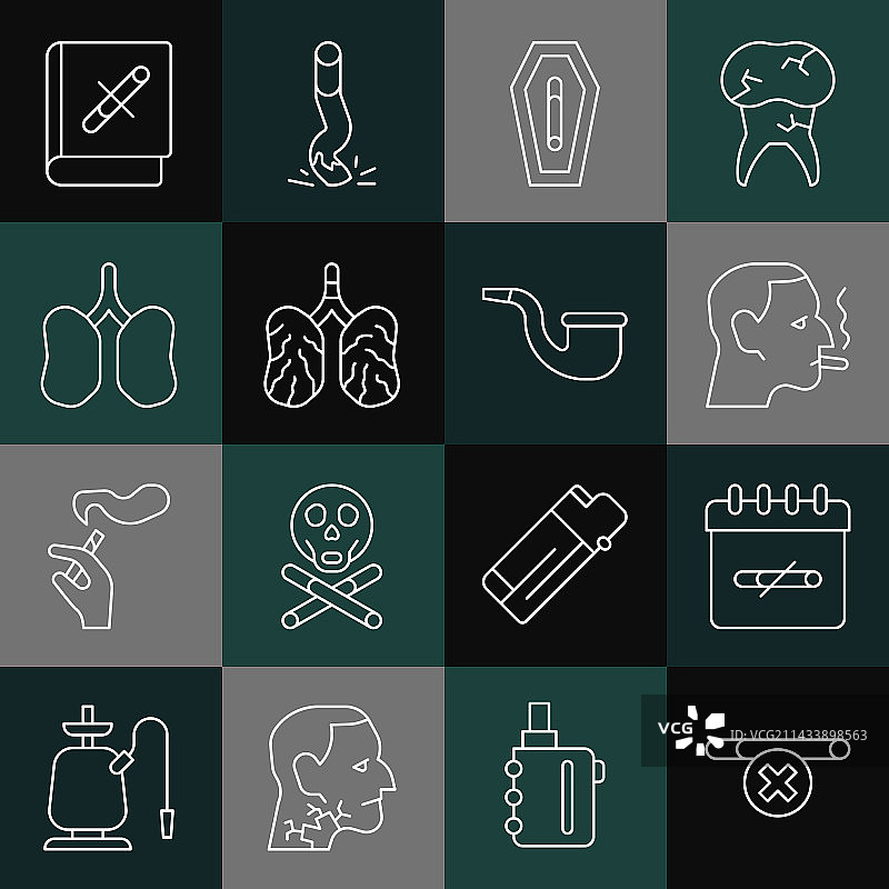 禁止吸烟日：男子与香烟的危害警示图片素材