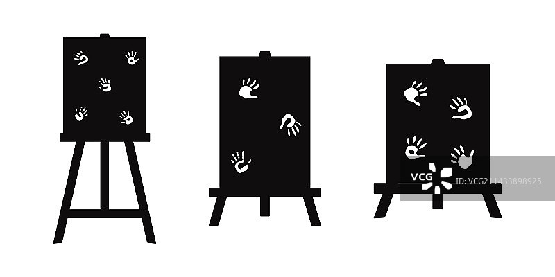 儿童风格手绘扁平绘画工具图片素材