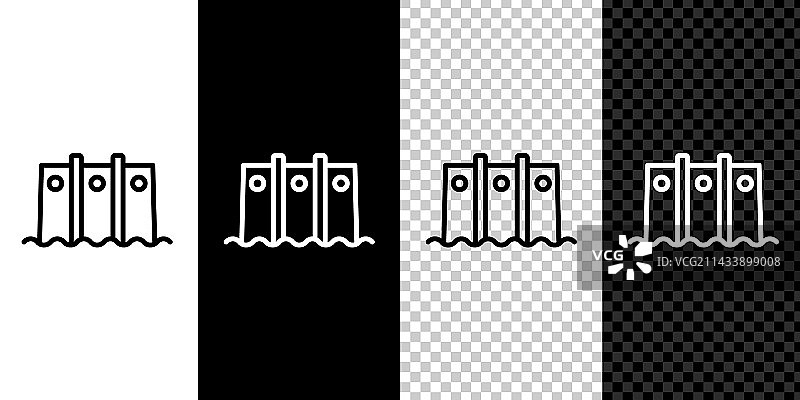 黑色背景上的水电站图片素材