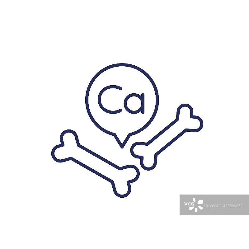 钙与骨骼线条图标图片素材