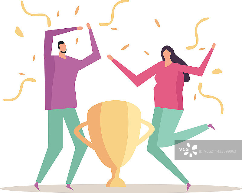 扁平化成功概念图片素材