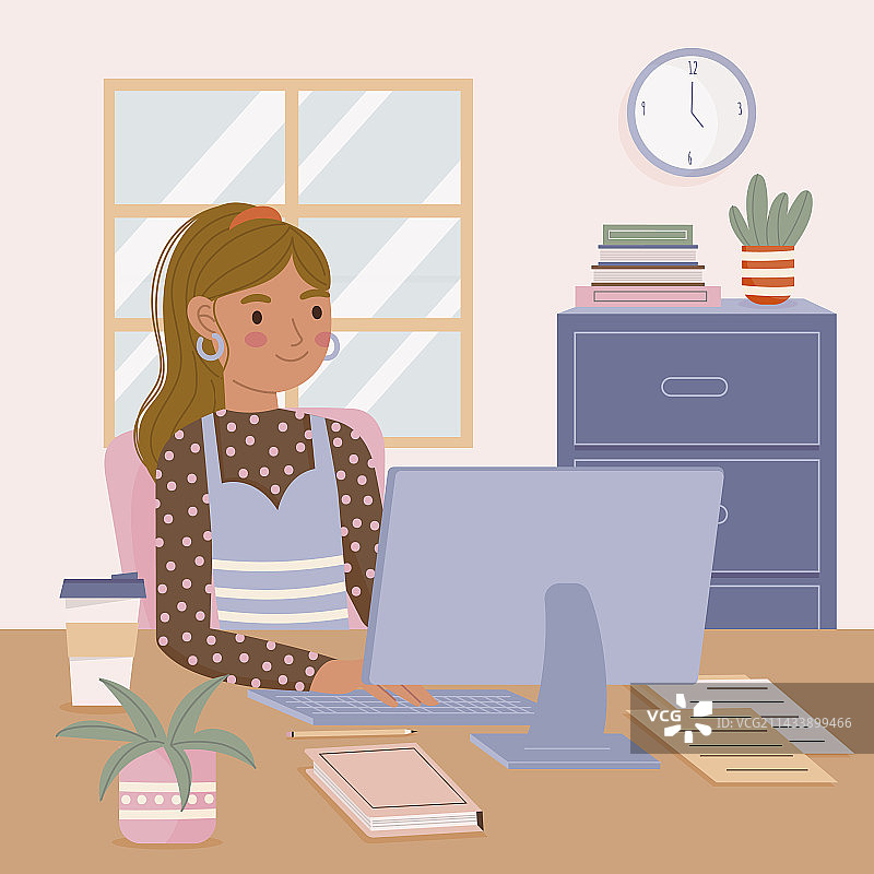 扁平风秘书节庆祝图片素材