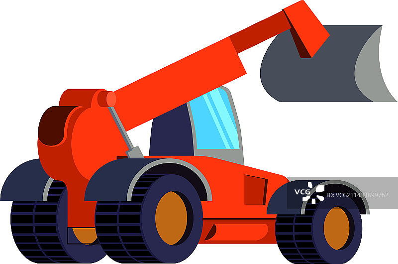 扁平风格挖掘机图标图片素材