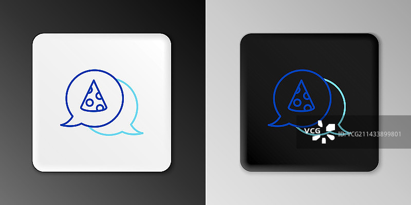 灰色背景上的线条披萨切片图标图片素材