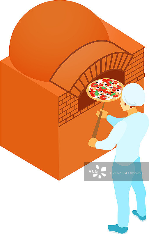 2.5D披萨厨师图片素材