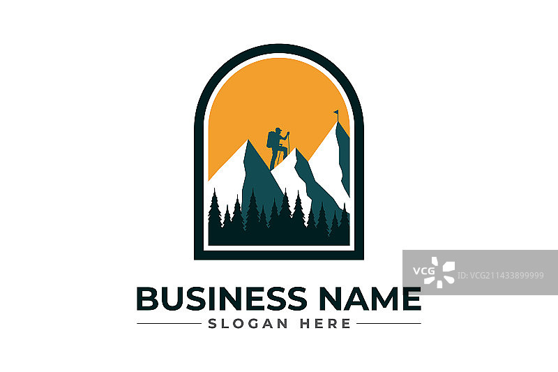 徒步探险登山户外荒野Logo图片素材