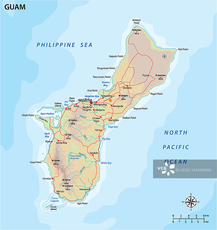 关岛地图图片素材