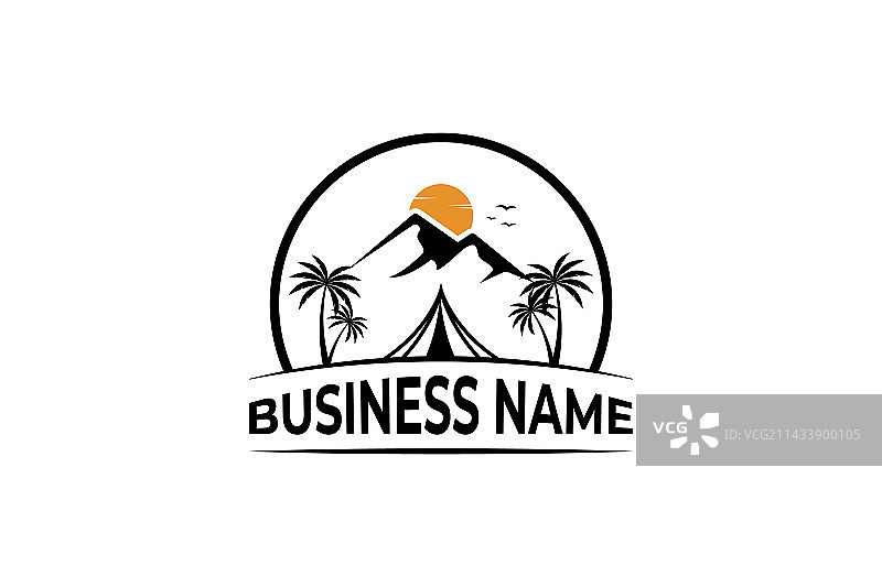 徒步探险登山户外荒野Logo图片素材