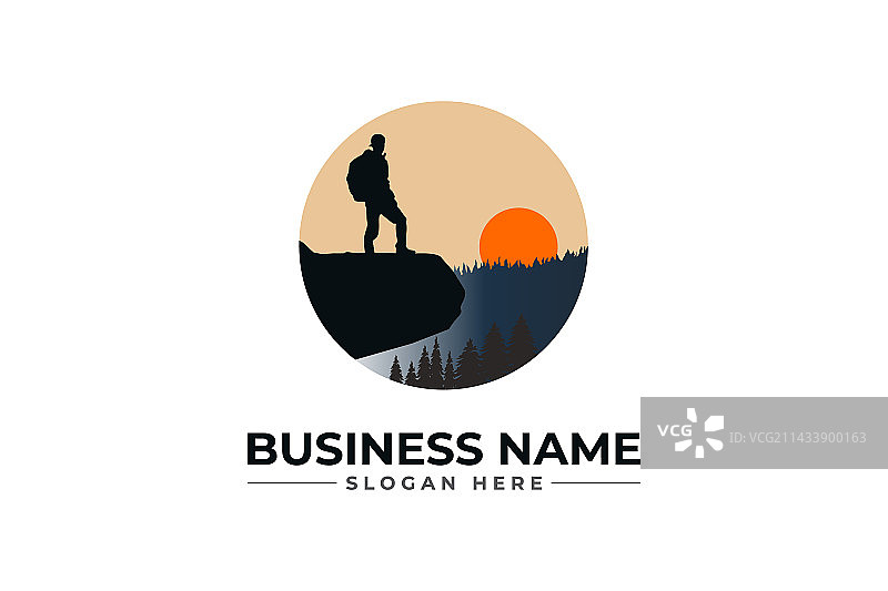 徒步探险登山户外荒野Logo图片素材