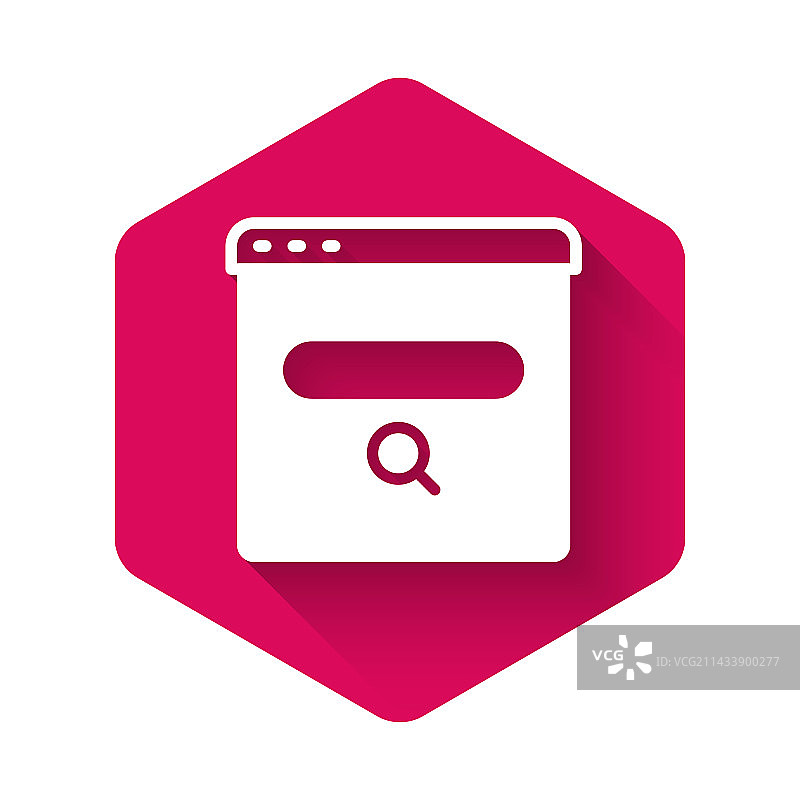 带有长阴影的白色搜索引擎图标图片素材