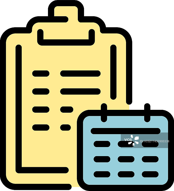 日历订单图标扁平风格图片素材