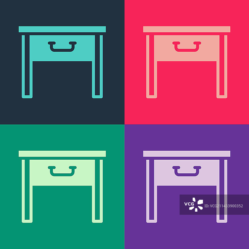 波普艺术床头柜彩色背景图标图片素材
